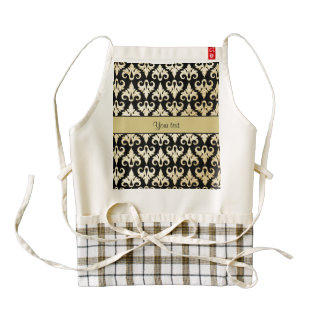 Elegant Gold Damask Zazzle HEART Apron