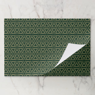 Elegant gold dark green geometric pattern placemat