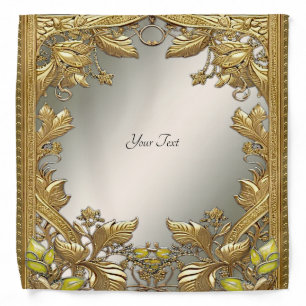 Elegant Gold Decorative Floral Bandana