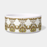 Elegant Gold Decorative Floral Ceramic Pet Bowl<br><div class="desc">Beautiful Elegant Gold Decorative Floral Ceramic Pet Bowl</div>