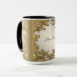 Elegant Gold Decorative Floral Mug