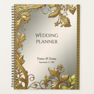 Elegant Gold Decorative Floral Planner