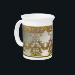 Elegant Gold Decorative Floral Porcelain Pitcher<br><div class="desc">Beautiful Elegant Gold Decorative Floral Porcelain Pitcher</div>