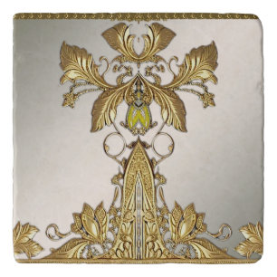 Elegant Gold Decorative Floral Trivet