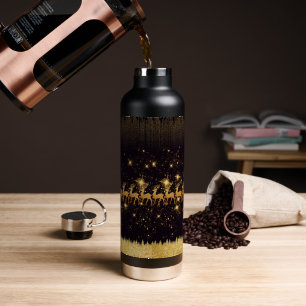 Elegant gold deer on water bottle