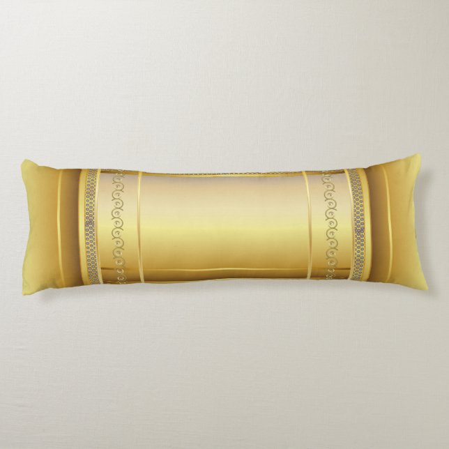 Elegant Gold Design Body Pillow (Back)