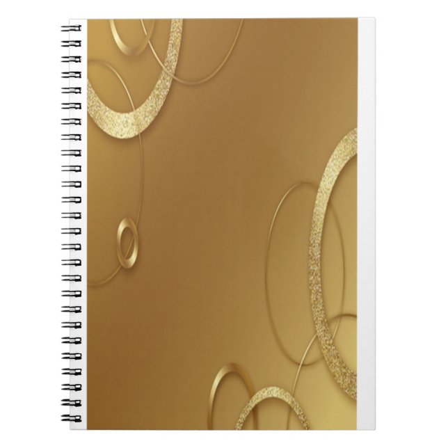 Elegant Gold Design Spiral Notebook (Front)