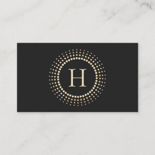 Elegant Gold Designer Monogram Circle Logo Business Card