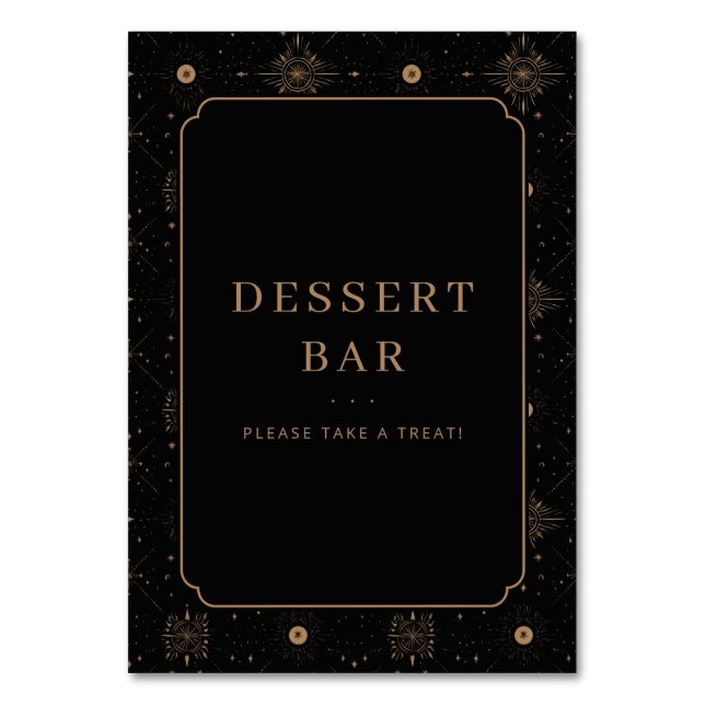 Elegant Gold Dessert Bar Sign Table Number (Front)
