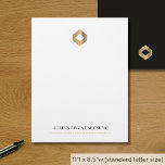 Elegant Gold Diamond Logo Letterhead<br><div class="desc">A sophisticated custom business letterhead template in elegant style with a gold diamond logo that can be easily updated with your company logo and letterhead footer including your company's name and tagline. The solid back features a smaller logo with space for your website address, telephone, email or any other information...</div>