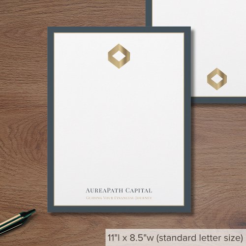 Elegant Gold Diamond Logo Letterhead