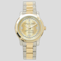 Elegant Gold Diamonds 50th Wedding Anniversary  Watch