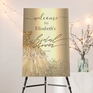 Elegant Gold Diamonds Dress Bridal Shower Foam Board