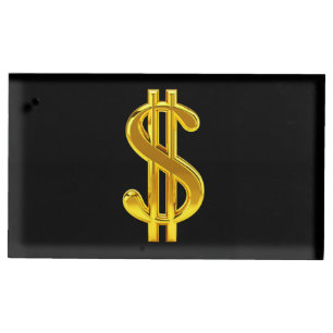 Elegant gold dollar sign gambling party place card holder