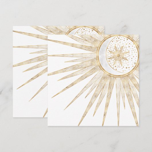 Elegant Gold Doodles Sun Moon Mandala Design (Front/Back)