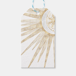Elegant Gold Doodles Sun Moon Mandala Design Gift Tags