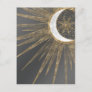 Elegant Gold Doodles Sun Moon Mandala Design Holiday Postcard