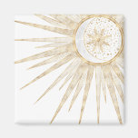 Elegant Gold Doodles Sun Moon Mandala Design Magnet