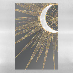 Elegant Gold Doodles Sun Moon Mandala Design Magnetic Dry Erase Sheet