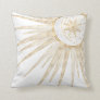 Elegant Gold Doodles Sun Moon Mandala Design Throw Pillow