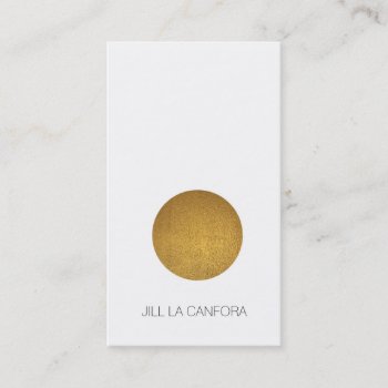 Elegant Gold Dot Business Card by geniusmomentbranding at Zazzle