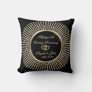 Elegant Gold Dots 50th Wedding Anniversary Throw Pillow