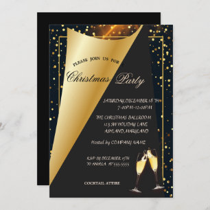 Elegant Gold Dots Company Christmas Party Invitation
