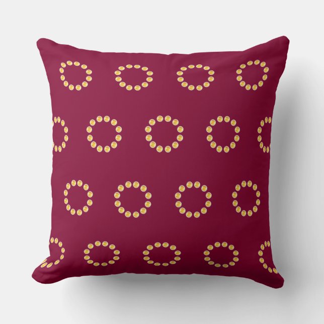 Elegant Gold Dots Throw Pillow (Front)