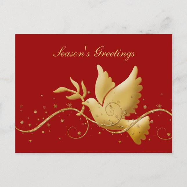 Elegant gold dove peace holiday (Front)