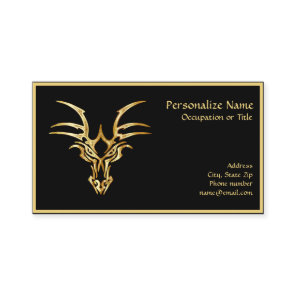 Elegant Gold Dragon Head on Black Business Card