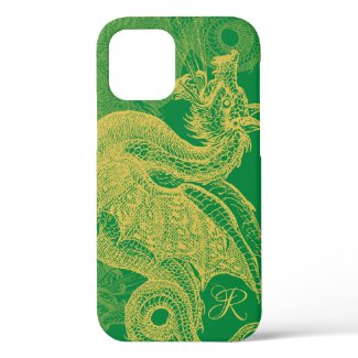 Elegant Gold Dragon Monogram Case-Mate iPhone Case