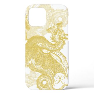 Elegant Gold Dragon Monogram Case-Mate iPhone Case