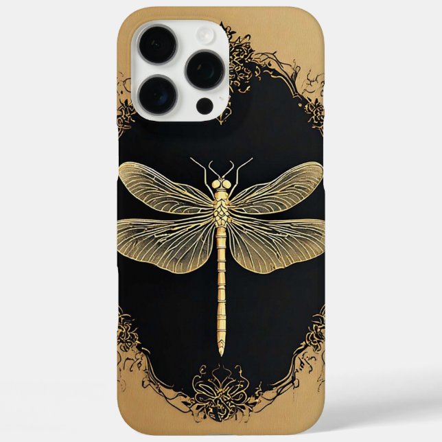 Elegant Gold Dragonfly Illustration Case-Mate iPhone Case (Back)