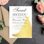 Elegant Gold Dress Sweet Sixteen 16 Birthday Invitation<br><div class="desc">Elegant Gold Dress Sweet Sixteen 16 Birthday</div>