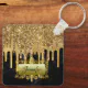Elegant Gold Dripping Personalised Script gift Keychain | Zazzle