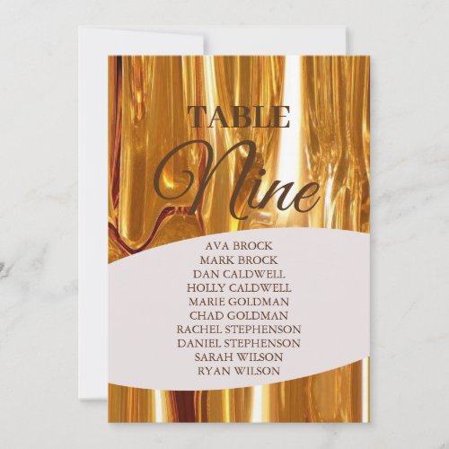 Elegant Gold Dripping Table 9 Nine Seating Chart Invitation