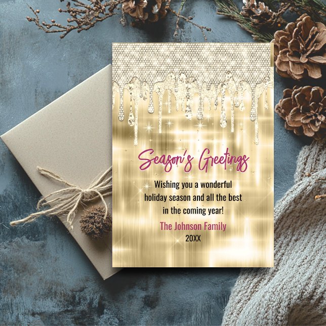 Elegant gold drips glitter Christmas new year (Creator Uploaded)