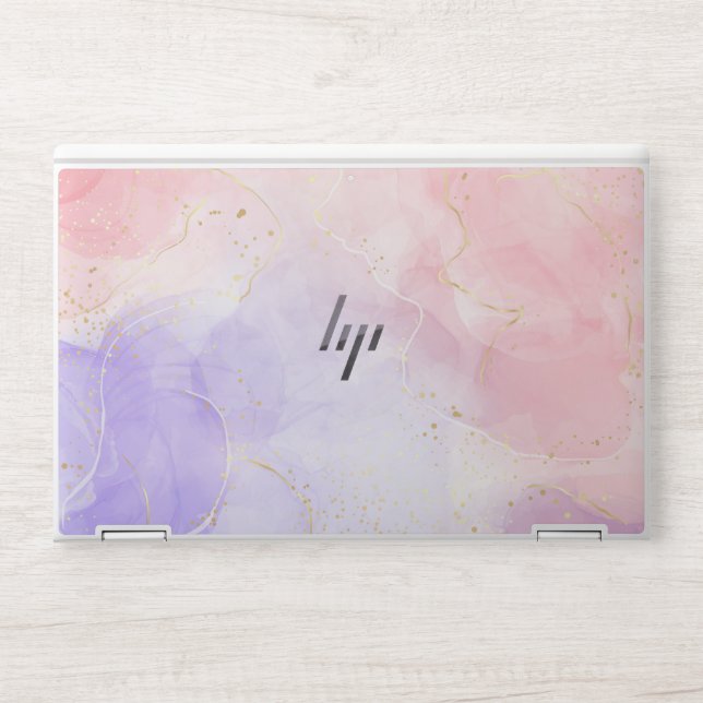 Elegant gold drop Water Marble HP Laptop Skin (Front)