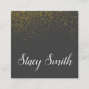 Elegant Gold Dust / Gray Square Business Card