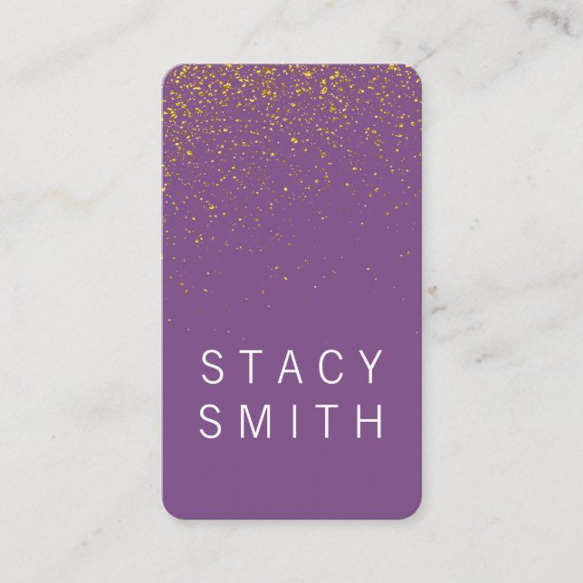 Elegant Gold Dust / Purple Business Card (Front)