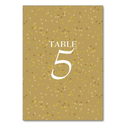 Elegant Gold Dust Table Number