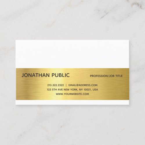 Elegant Gold Effect Modern Professional Plain Luxe Business Card