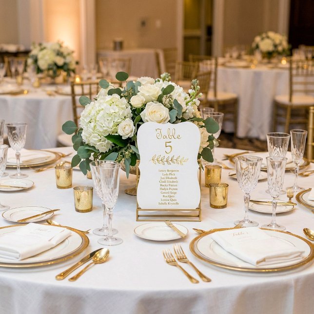 Elegant Gold effect Table Number 5 Seating Chart (Elegant Gold effect Table Number 5 Seating Chart.)