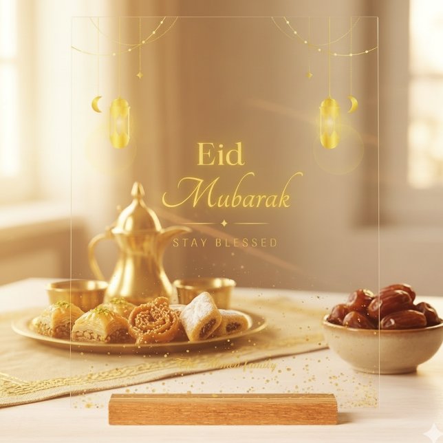 Elegant Gold Eid Mubarak Acrylic Sign (Creator Uploaded)
