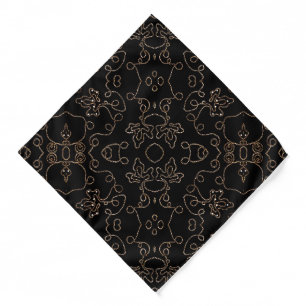 Elegant gold embellishments on black bandana