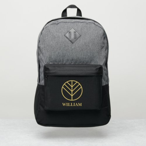 Elegant Gold Emblem Custom Name Port Authority Backpack