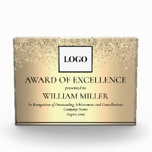 Elegant Gold Employee Recognition Acrylic Award