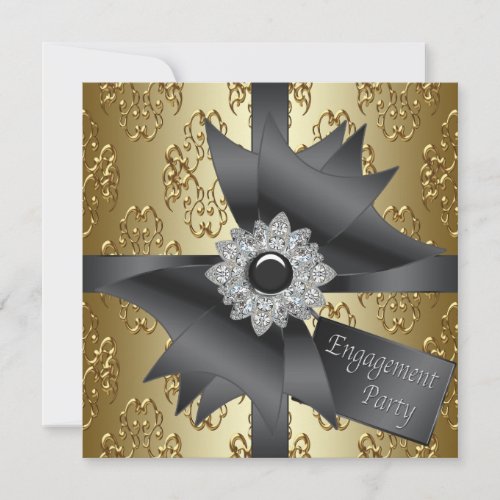 Elegant Gold Engagement Party Invitations