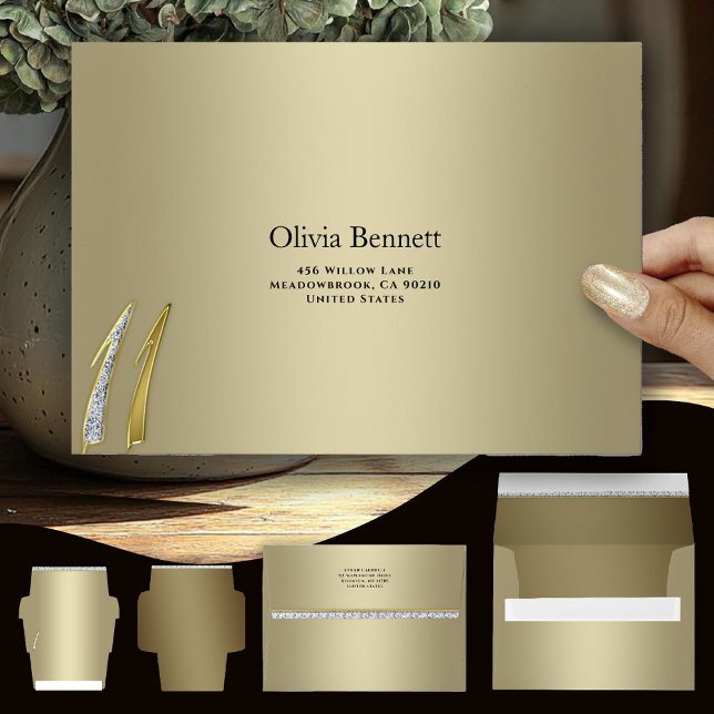 Elegant Gold Envelope With Number 11 Milestone  (Creator Uploaded)