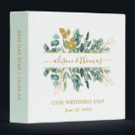Elegant Gold Eucalyptus Greenery Wedding Binder<br><div class="desc">Elegant gold script personalized name and text eucalyptus greenery wedding binder.</div>